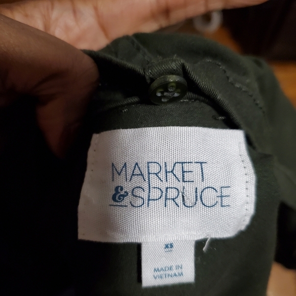 Market & Spruce Womens Military-Style Hooded Jacket Dark Green Size XS - Picture 8 of 8